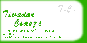 tivadar csaszi business card